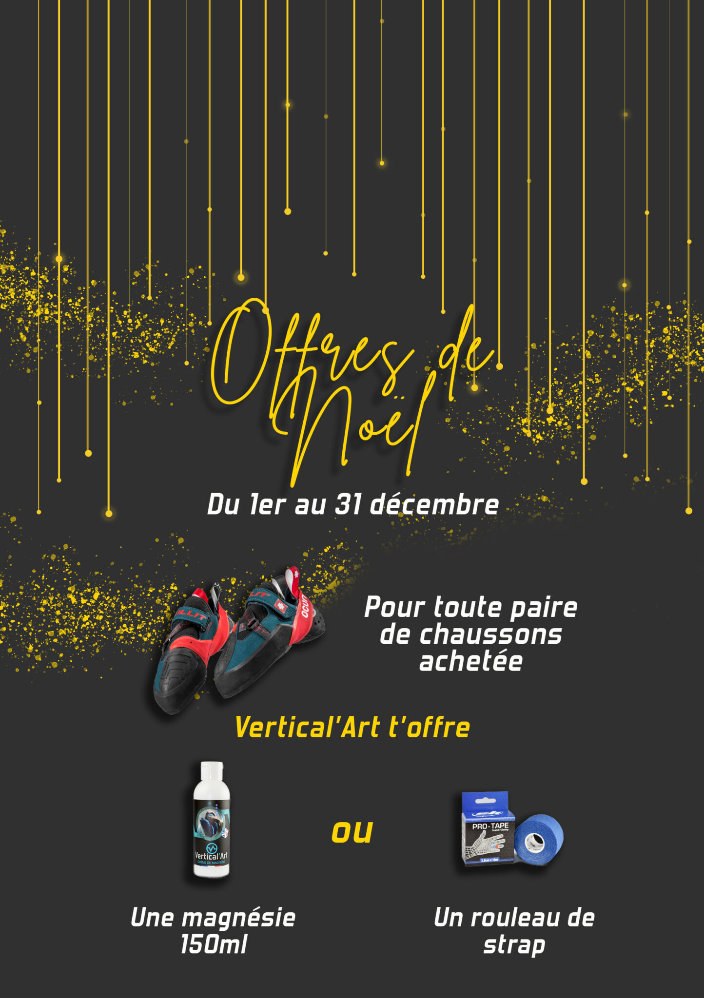 Offre de Noël Vertical'Art Orléans 2022 chaussons