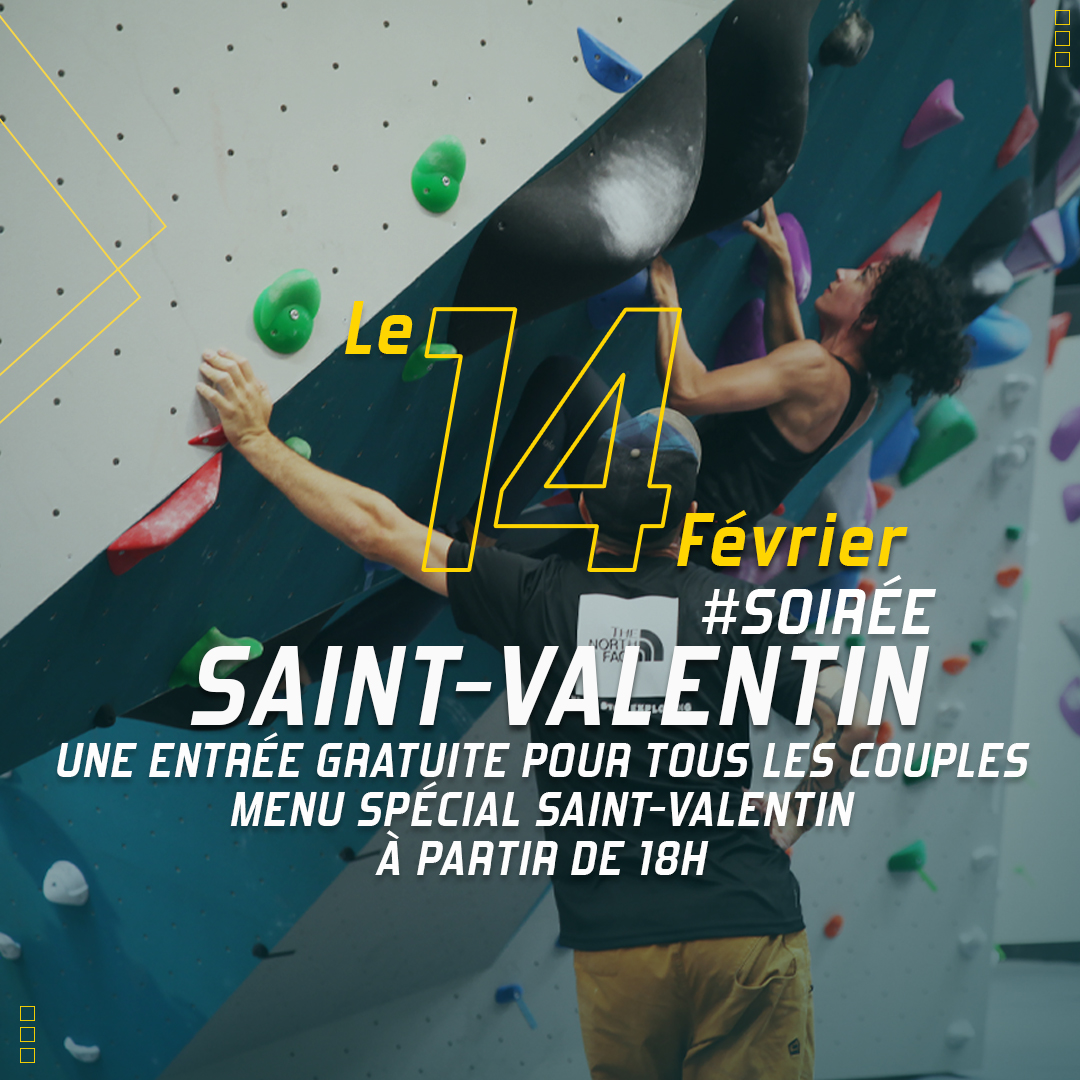 Soirée Saint-Valentin escalade et restaurant à Vertical'Art Orléans mardi 14 février 2023