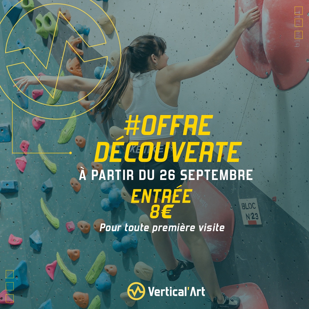 Offre spéciale 1ère visite : Découvrez l'escalade pour 8€ à Vertical'Art Orléans