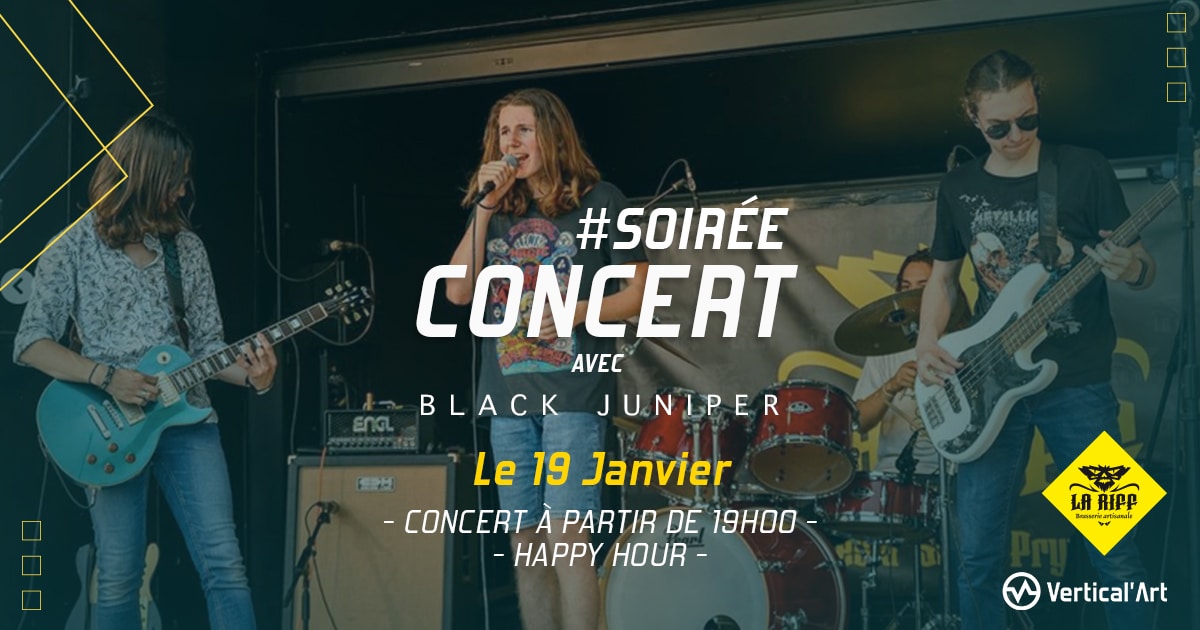 Soirée concert avec Black Juniper à Vertical'Art Orléans 19 janvier
